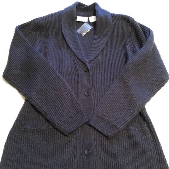 Blair Navy Blue Roll Neck Open Cardigan Size S/M/L - Picture 1 of 9